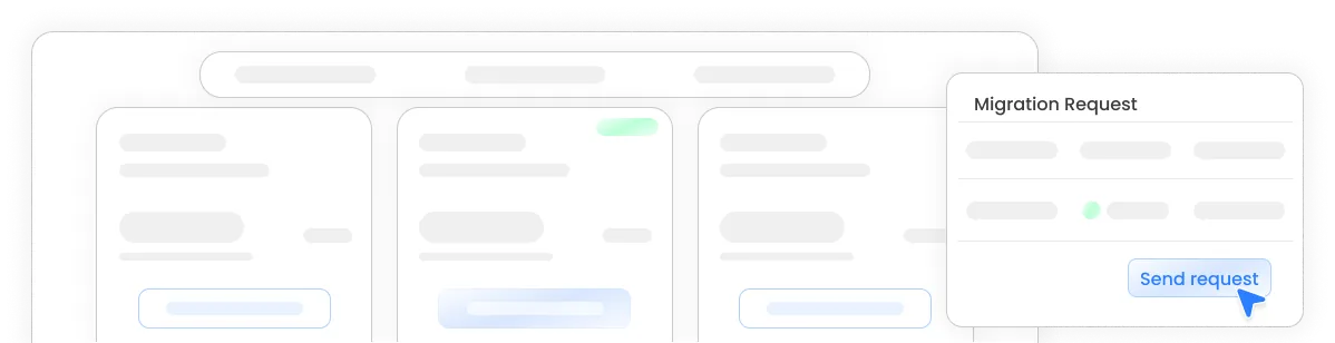 Pick your plan and request migration illustration